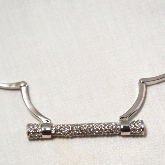 Womens Silver Cuff Bar with Crystals Bracelet  NEW W/O TAGS - Picture 4 of 8